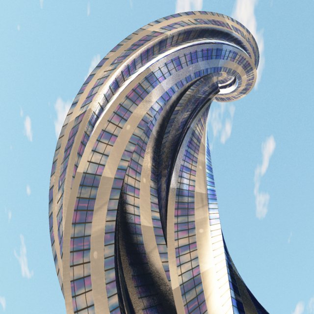spiral tower 3D 모델 .c4d .max .obj .3ds .fbx .stl .blend 