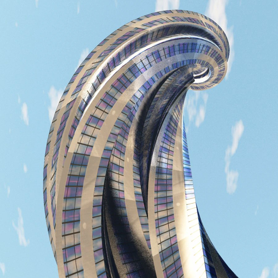 spiral tower 3D Model .c4d .max .obj .3ds .fbx .stl .blend 