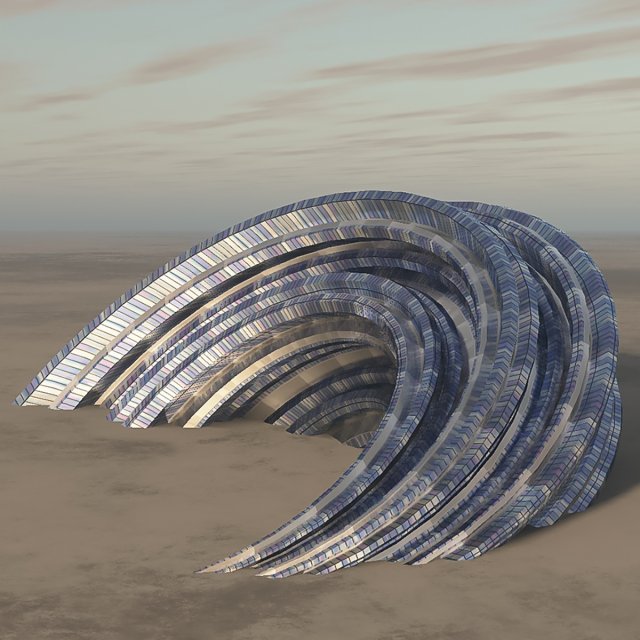 futuristic building 3D Model .c4d .max .obj .3ds .fbx .stl .blend 