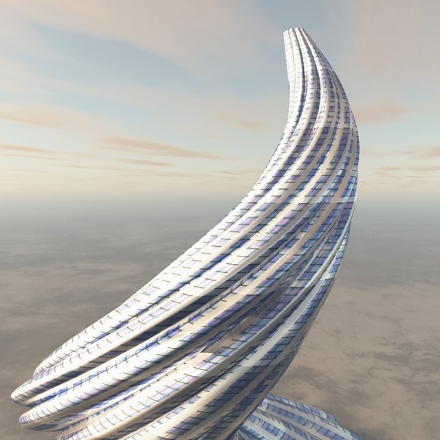 swirling tower 3D 모델 .c4d .max .obj .3ds .fbx .stl .blend 