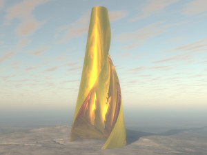 weird gold tower 3D Model