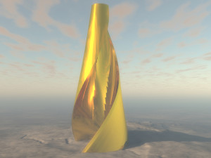 weird gold tower 3D Model