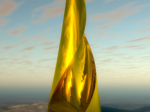 weird gold tower Model 3D