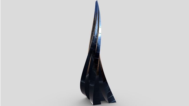 glass futuristic skyscraper Modelo 3D .c4d .max .obj .3ds .fbx .stl .blend 