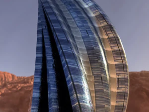 будівля хвильової стіни 3D Модель