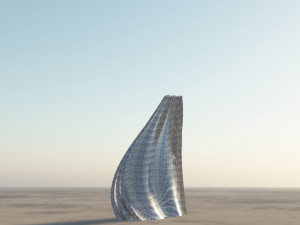 wave wall building 3D 模型