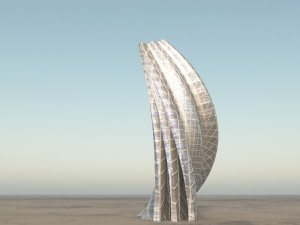 wave wall building 3D 模型