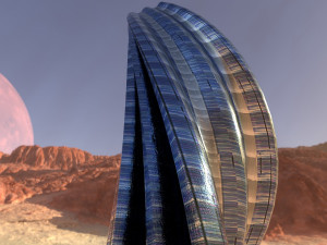 wave wall building 3D 模型