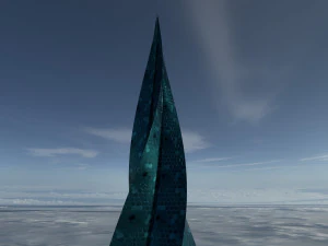 gedung pencakar langit tombak bengkok Model 3D