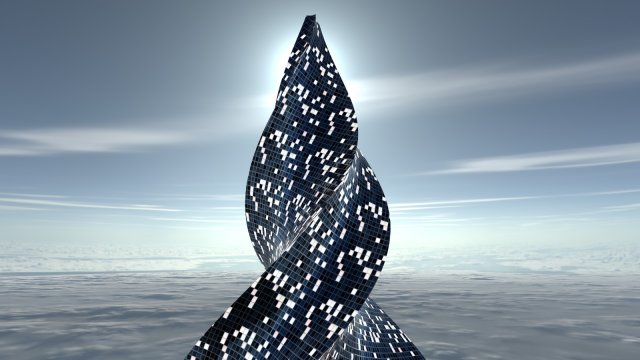 futuristic skyscraper 3D Model .c4d .max .obj .3ds .fbx .stl .blend 