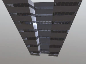 дистопічна блокова будівля 3D Модель