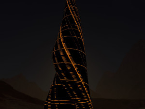 sci fi tower 3D Model