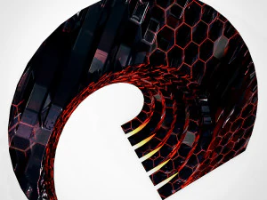 edifício de cristal de ficção científica azul Modelo 3D