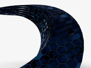 blue sci-fi crystal building 3D Model