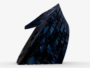 blue sci-fi crystal building 3D Model