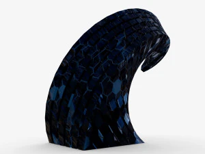 blue sci-fi crystal building 3D Model