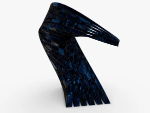 blue sci-fi crystal building 3D Model