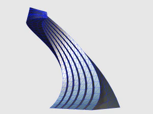blue sci-fi crystal building 3D Model