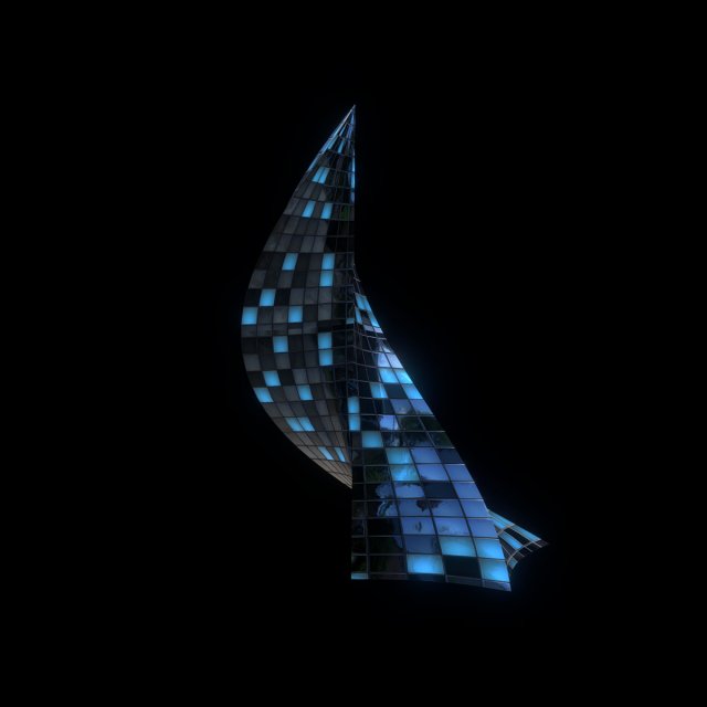 futuristic glass skyscraper Model 3D .c4d .max .obj .3ds .fbx .stl .blend 