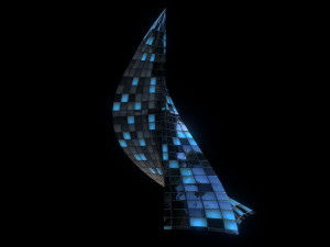 futuristic glass skyscraper 3D Model