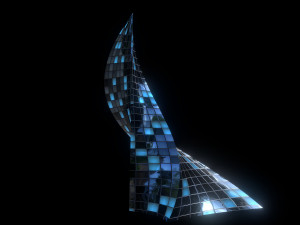 futuristic glass skyscraper Model 3D