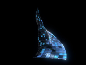 futuristic glass skyscraper Model 3D