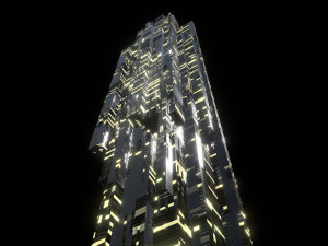 sci fi skyscrapers 1 3D Model