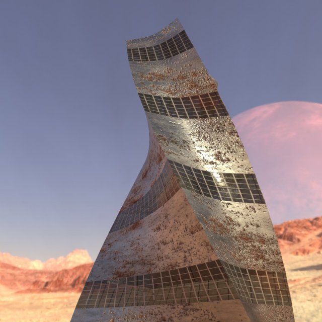 post apocalyptic building Modèle 3D .c4d .max .obj .3ds .fbx .stl .blend 