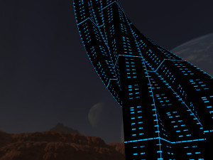 sci fi tower neon glow 3D Model