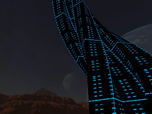 sci fi tower neon glow 3D Model