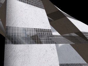 sci fi tower concrete and windows 3D Model