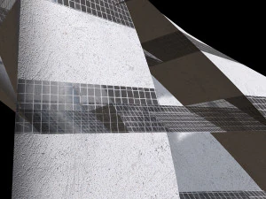 विज्ञान फाई टॉवर कंक्रीट और खिड़कियां 3D मॉडल