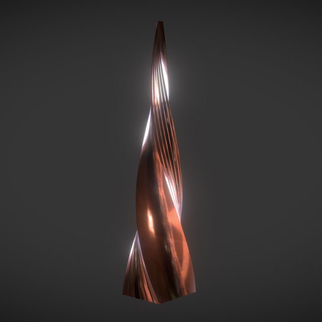 copper worn tower 3D Model .c4d .max .obj .3ds .fbx .stl .blend