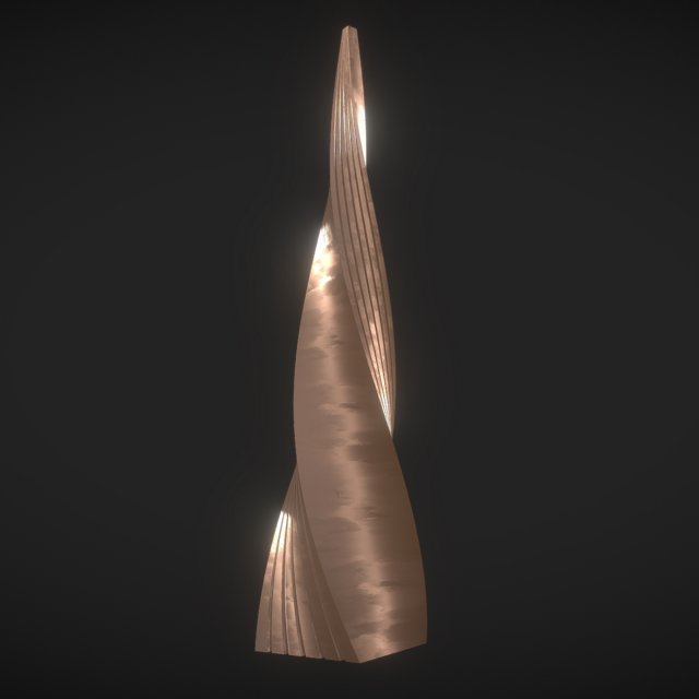 copper flakes tower 3D 모델 .c4d .max .obj .3ds .fbx .stl .blend 