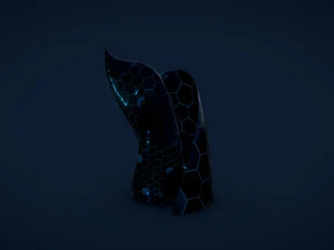 estranho edif&iacute;cio de cristal hex&aacute;gono Modelo 3D