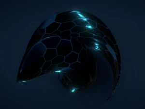 estranho edif&iacute;cio de cristal hex&aacute;gono Modelo 3D