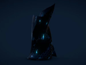 estranho edif&iacute;cio de cristal hex&aacute;gono Modelo 3D