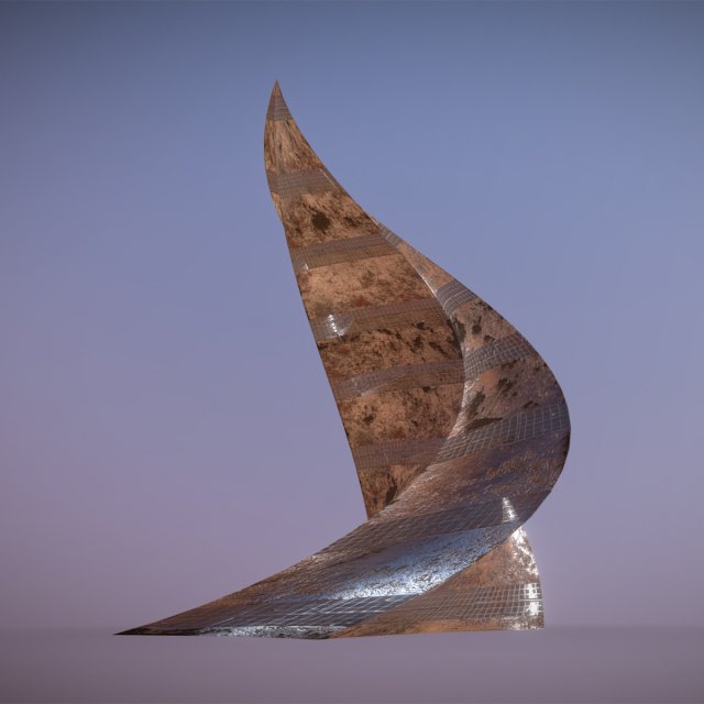 post apocalyptic rusted building Modèle 3D .c4d .max .obj .3ds .fbx .stl .blend 