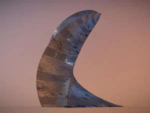 post apocalyptic rusted building 3D Model
