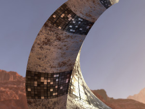 post apocalyptic rusted building night windows 3D Model
