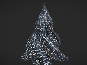 pyramid building night windows 3D Model