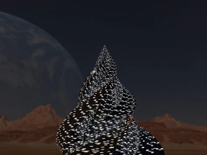 pyramid building night windows 3D Model