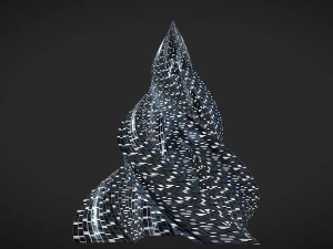 pyramid building night windows 3D Model