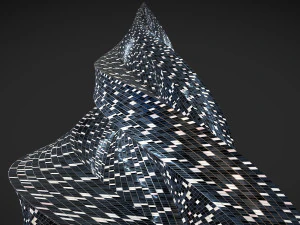pyramid building night windows 3D Model