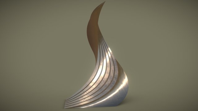 twisted layered tower bronze 3D मॉडल .c4d .max .obj .3ds .fbx .stl .blend 