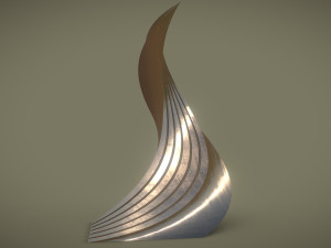 twisted layered tower bronze 3D Model