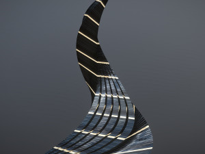 twisted layered tower glass 3D Model