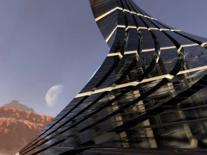 twisted layered tower glass 3D Model