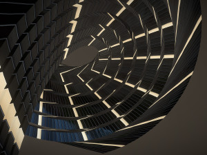 twisted layered tower glass 3D Модель
