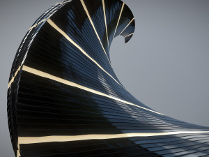 twisted layered tower glass 3D Модель